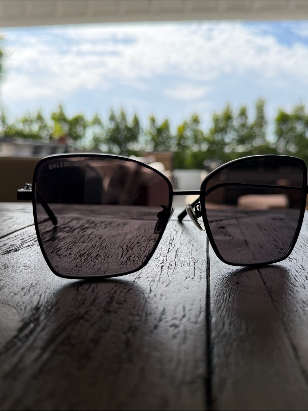Balenciaga Geometric Butterfly Metal Black Sunglassez